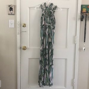 Palm print maxi dress